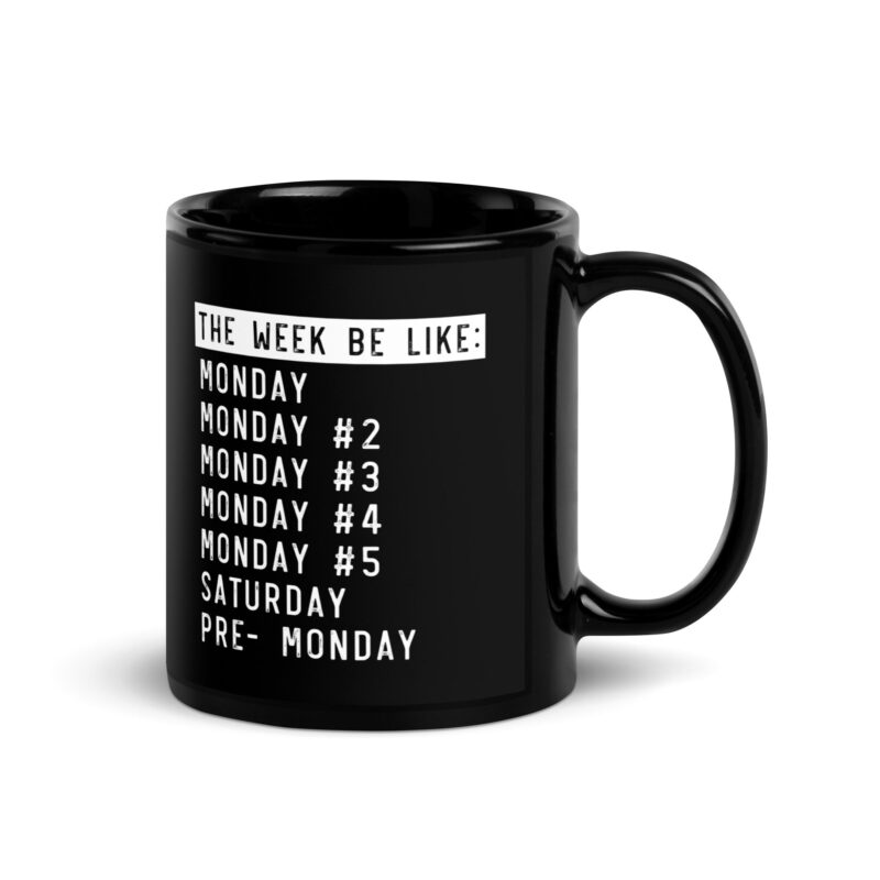 Black Glossy Mug "Monday blues"