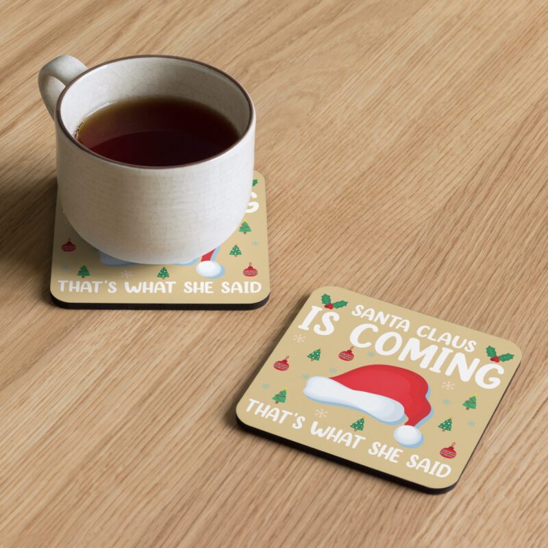 Cork-back coaster "Santa claus is coming"