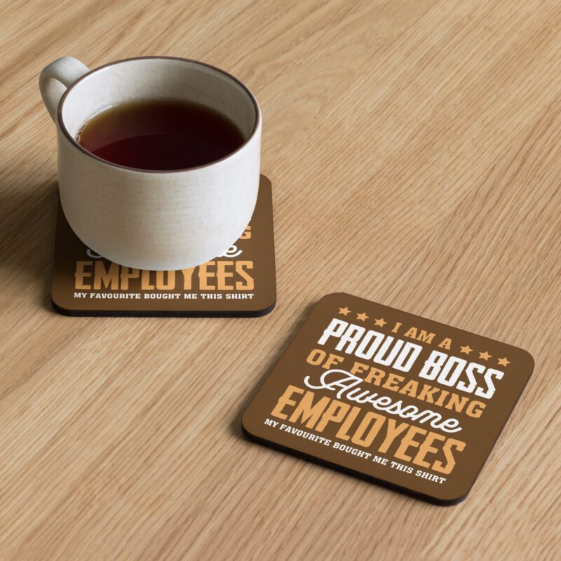 Cork-back coaster "Proud boss"